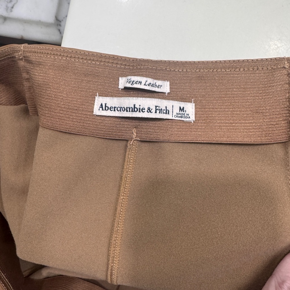 Abercrombie & Fitch Tan Vegan Leather Trousers
